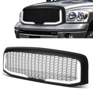 蜂巢狀網格 LED 日行燈前格柵 2006 至 2009 年款 道奇(Dodge)公羊(Ram)1500、2500、3500