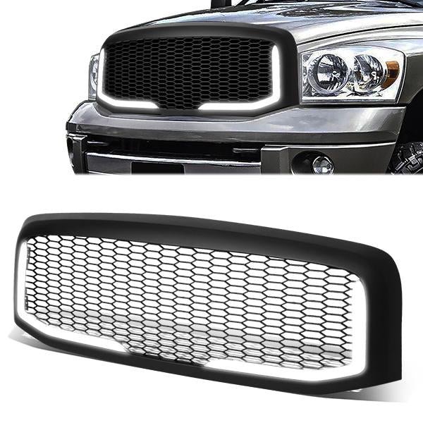 蜂巢狀網格 LED 日行燈前格柵 2006 至 2009 年款 道奇(Dodge)公羊(Ram)1500、2500、3500