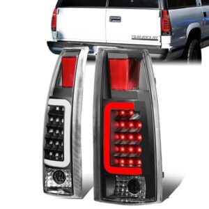 LED C 形條尾燈(黑色) 1988 至 2000 年款 雪佛蘭(Chevy)Silverado C10、C/K 1500-3500、薩博班(Suburban)